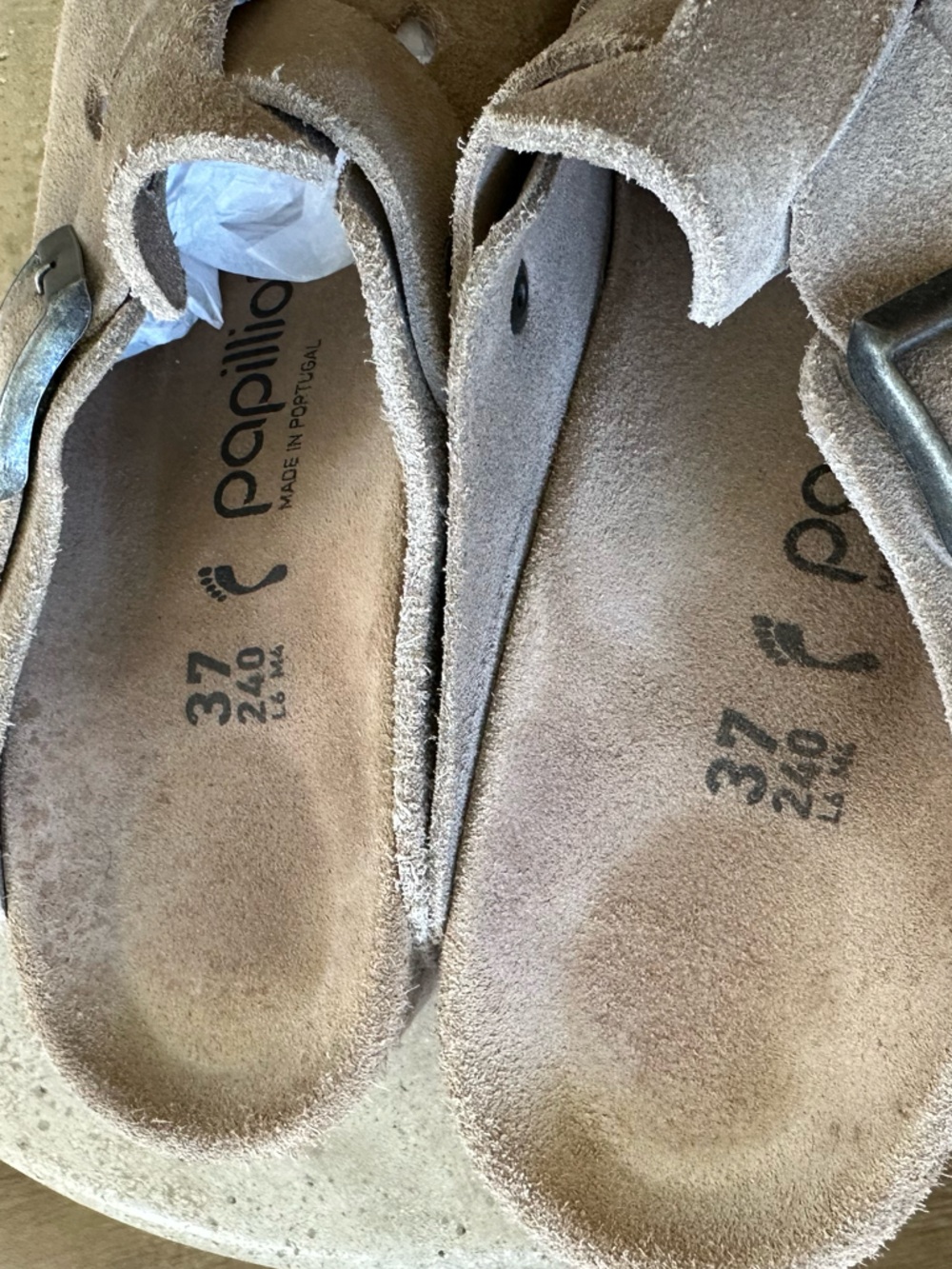 Papillio by Birkenstock Fanny Suede Buckle Strap Hardware Wedge Clogs size 37 - Picture 5 of 9